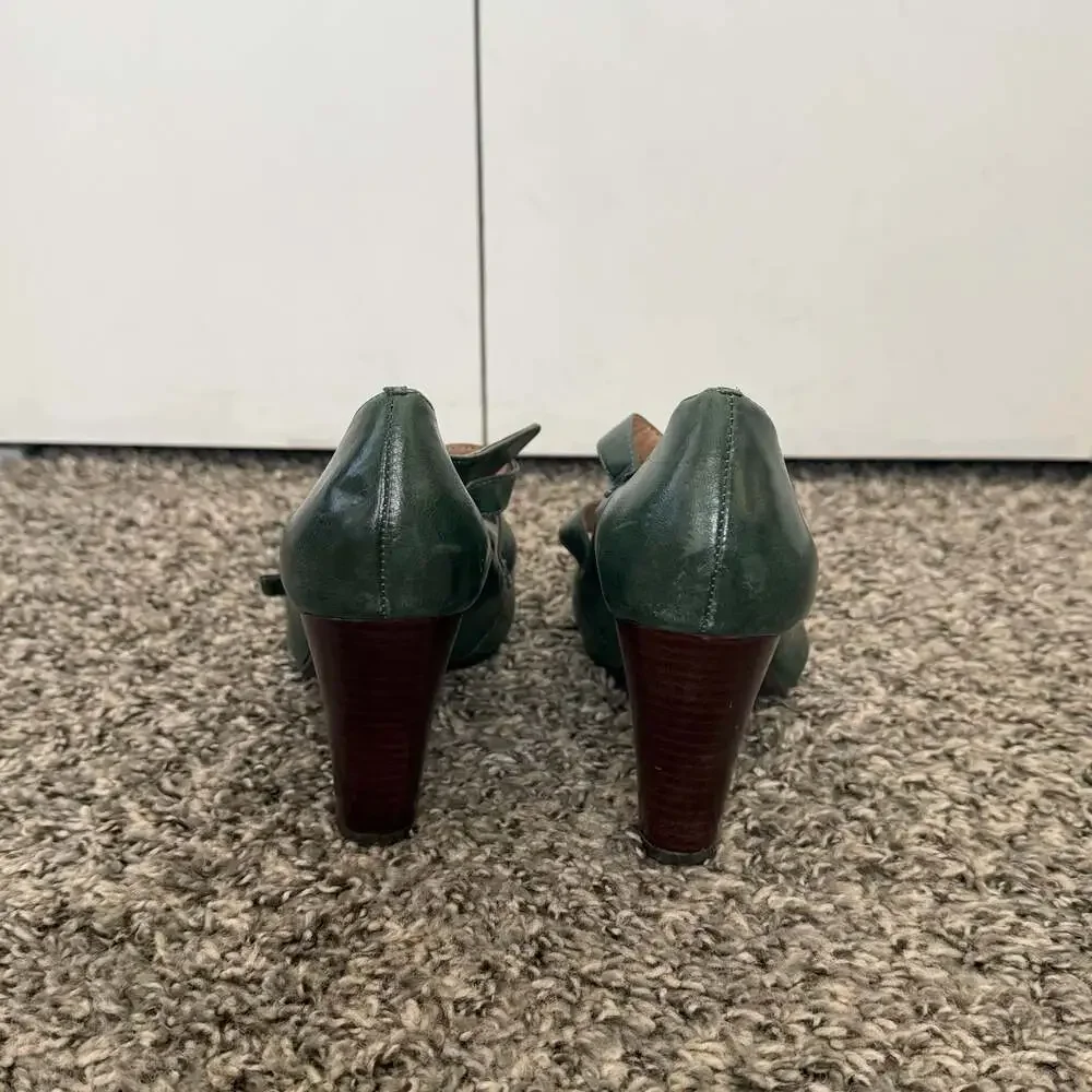 Miz Mooz Vintage Leather Mary Jane Heels in green